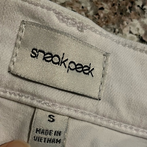 Sneak Peek shorts high rise white cutoff fringe size small - Picture 8 of 11